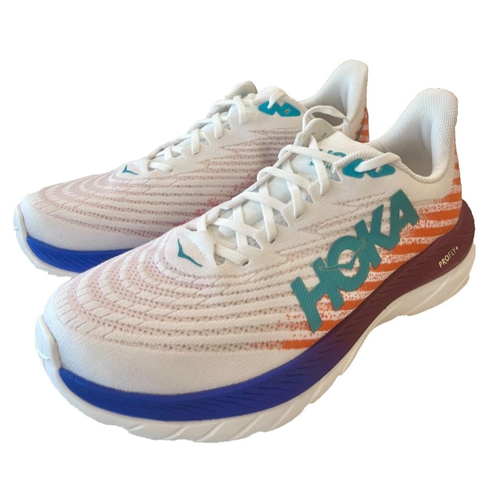 Hoka One One Mach 5 NEW Size 11 2E Wide White Flame Running Training 1136677 WFM